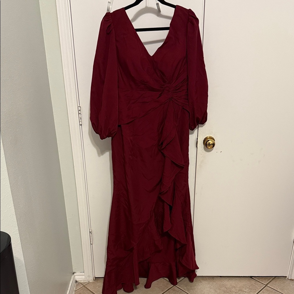Elegant Burgundy Evening Gown